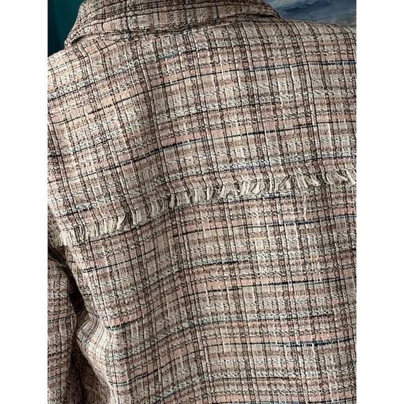 PINCH tweed oversized button up top S L - Picture 4 of 9